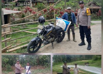 Bhabinkamtibmas Polsek Sanggalangi’ Berikan Pupuk Gratis ke Warga Binaan Dari Uang Pribadi