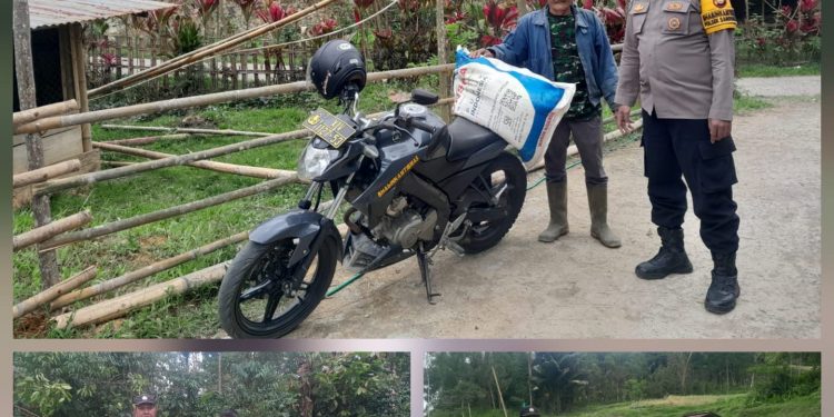 Bhabinkamtibmas Polsek Sanggalangi’ Berikan Pupuk Gratis ke Warga Binaan Dari Uang Pribadi