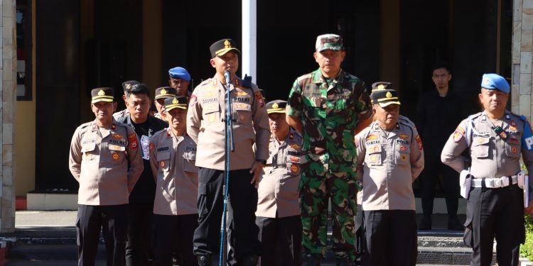 Kapolres Maros bersama Dandim 1422 Pimpin Apel Persiapan Pengamanan Unras