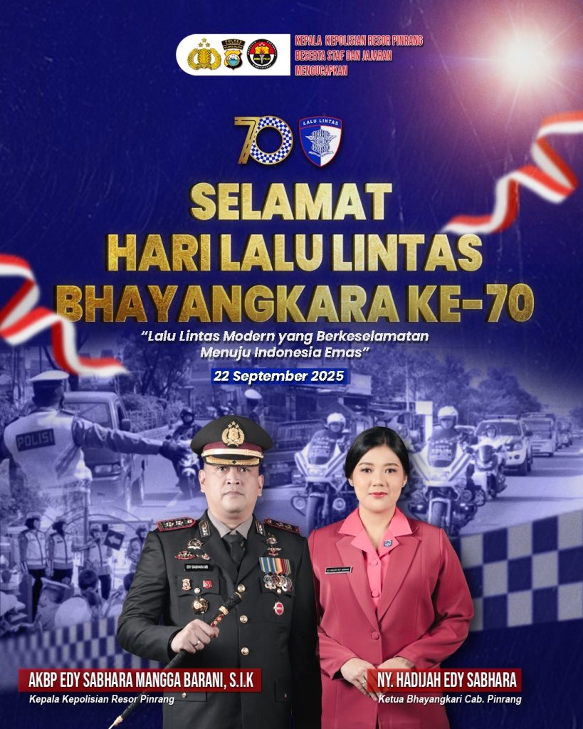 Momen Hari Lalu Lintas Bhayangkara ke-70, Kapolres Pinrang: Semoga Polantas Semakin Presisi dan Profesional