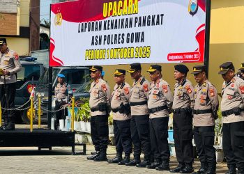 Pimpin Upacara Kenaikan Pangkat ASN, Kapolres Gowa: Jadikan Ini Motivasi untuk Berprestasi