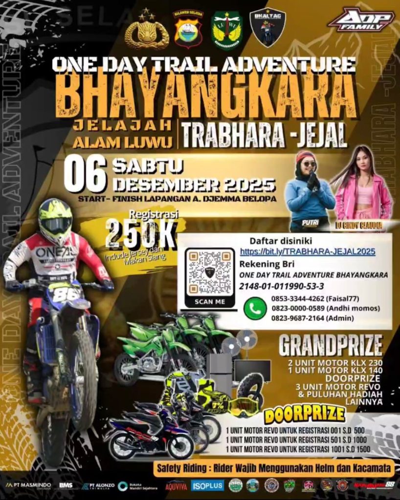 Ayo Daftar! Polres Luwu Akan Gelar One Day Trail Adventure Bhayangkara – Trabhara Jelajah Alam