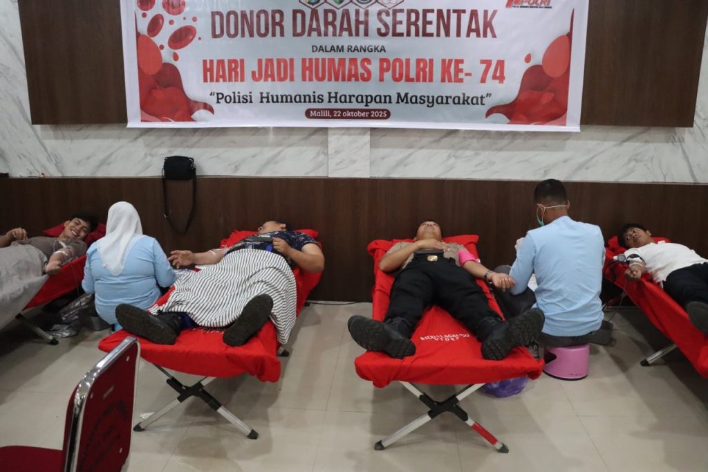 Dalam Rangka Hari Ulang Tahun Humas Polri ke-74, Polres Luwu Timur Gelar Donor Darah