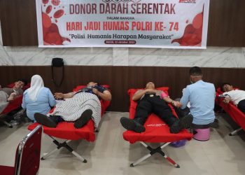 Dalam Rangka Hari Ulang Tahun Humas Polri ke-74, Polres Luwu Timur Gelar Donor Darah