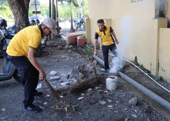 Tingkatkan Mutu Pelayanan, Polres Maros Gelar Kerja Bakti Dan Pembersihan Mako