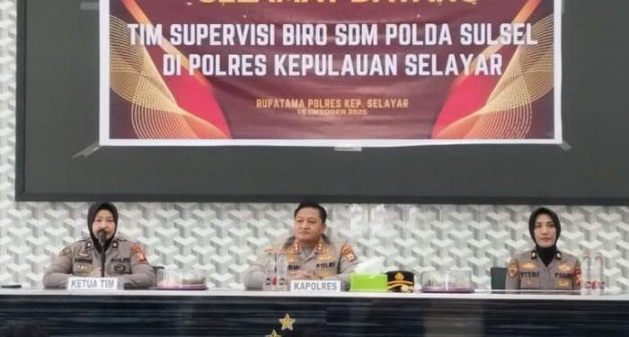 Kapolres Kepulauan Selayar Terima Kunjungan Tim Supervisi SDM Polda Sulsel
