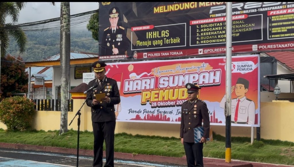 Tingkatkan Semangat Persatuan, Polres Tana Toraja Gelar Upacara Sumpah Pemuda