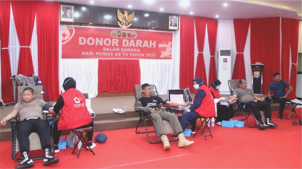 Polres Wajo Gelar Donor Darah Dalam Rangka Peringatan HUT Humas Polri ke-74
