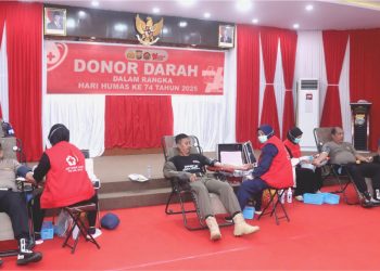 Polres Wajo Gelar Donor Darah Dalam Rangka Peringatan HUT Humas Polri ke-74