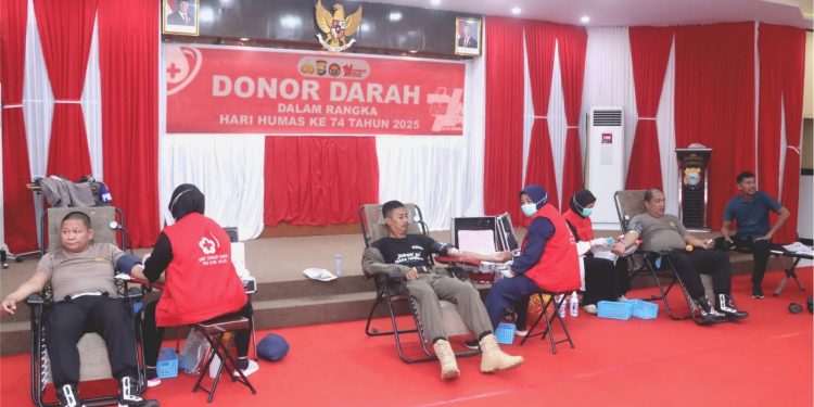 Polres Wajo Gelar Donor Darah Dalam Rangka Peringatan HUT Humas Polri ke-74