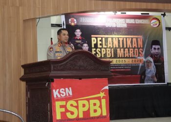 Kapolres Maros Hadiri Pelantikan Pengurus Federasi Serikat Perjuangan Buruh Indonesia