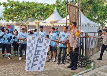 Kapolsek Tempe Polres Wajo Pengamanan dan Monitoring Hipmi Fun Run 2025