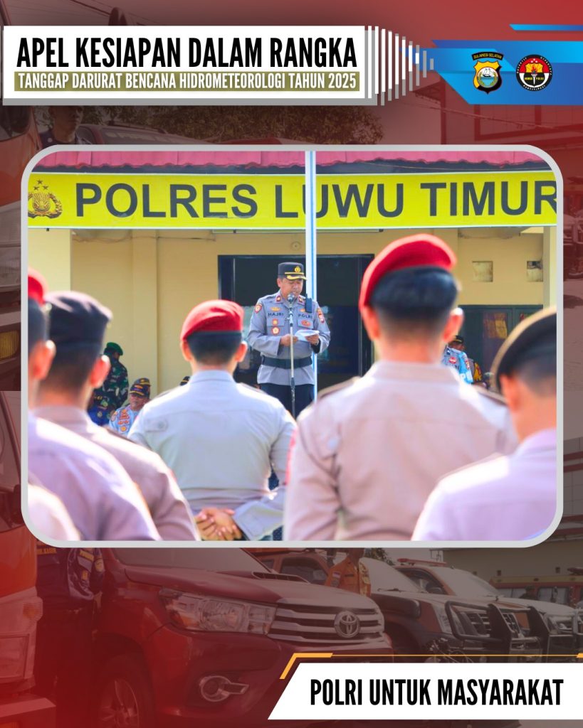Waka Polres Luwu Timur Gelar Apel Kesiapan Tanggap Darurat Bencana Hidrometeorologi