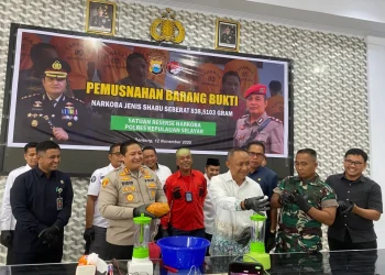 Kapolres Selayar bersama Forkopimda Musnahkan 838,5 Gram Sabu Dari 17 Tersangka
