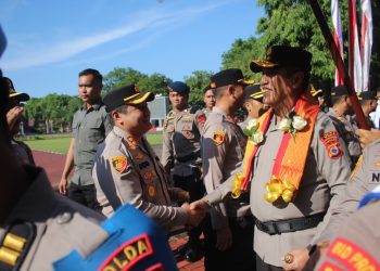 Kapolres Kepulauan Selayar Hadiri Penyambutan Kapolda Sulsel dan Ketua Bhayangkari di Mapolda