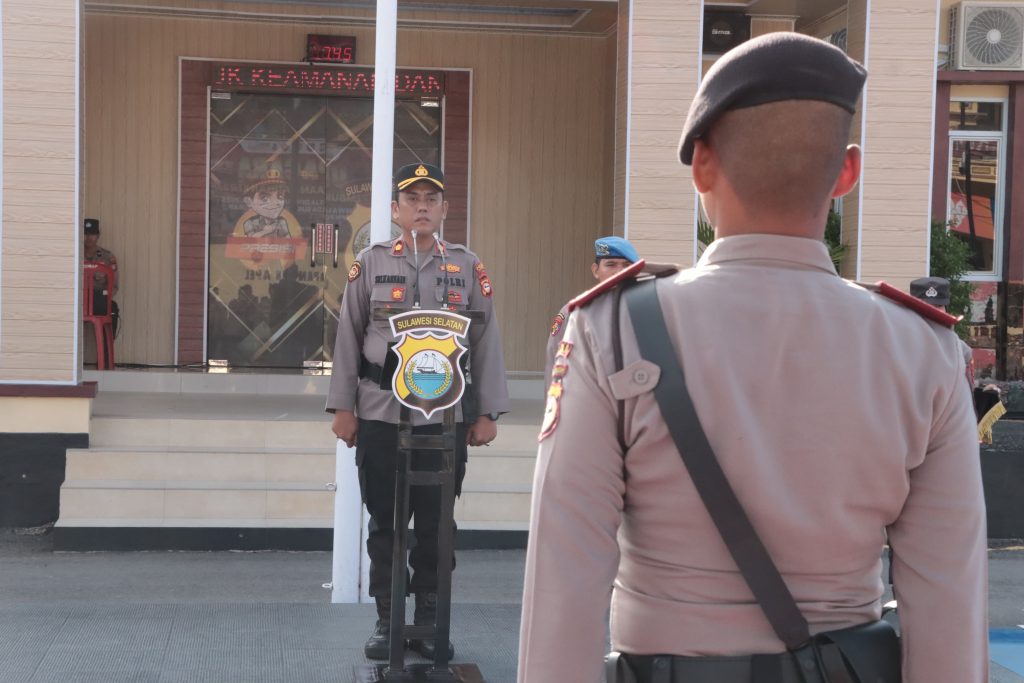 Wakapolres Sidrap Pimpin Upacara Penerimaan Siswa Latja SPN Polda Sulsel