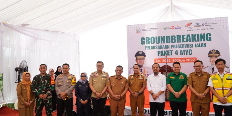 Kapolres Wajo Hadiri Peletakan Batu Pertama Preservasi Jalan Provinsi Sulsel