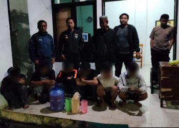 Personel Polsek Mandai Amankan Enam Pemuda Saat Sedang Pesta Miras