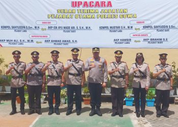 Kapolres Gowa Pimpin Sertijab Sejumlah Pejabat Utama dan Kapolsek Jajaran