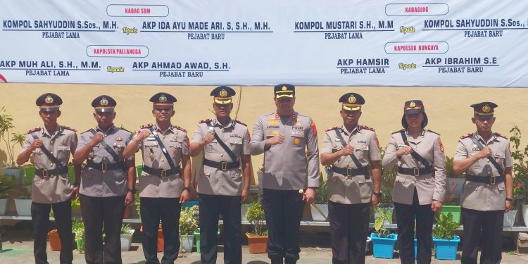 Kapolres Gowa Pimpin Sertijab Sejumlah Pejabat Utama dan Kapolsek Jajaran