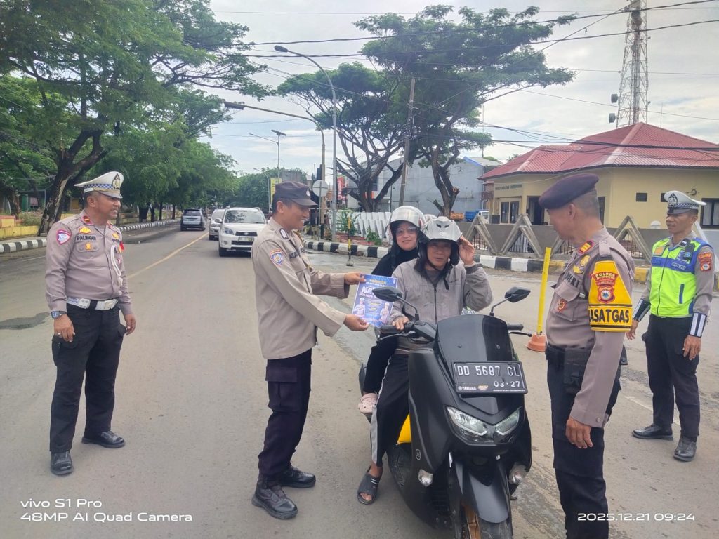 Polres Jeneponto Intensifkan Pengaturan dan Himbauan di Hari Kedua Operasi Lilin 2025