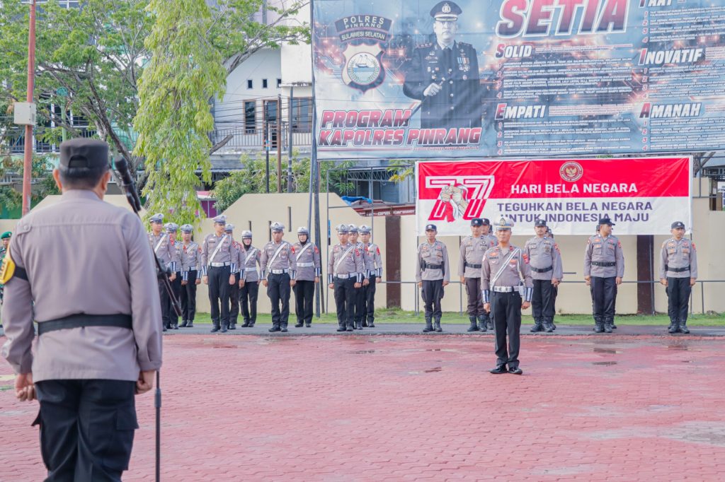 Pimpin ‎Upacara Hari Bela Negara ke-77, Waka Polres Pinrang Tegaskan Pengabdian untuk Bangsa