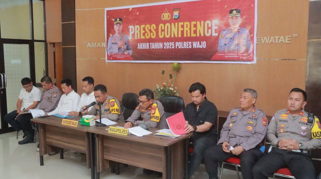 Kapolres Wajo Rilis Capaian Kinerja Selama Setahun, Kasus Kriminal dan Narkoba Turun
