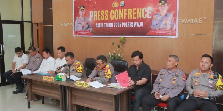 Kapolres Wajo Rilis Capaian Kinerja Selama Setahun, Kasus Kriminal dan Narkoba Turun