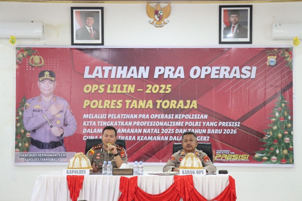 Jelang Natal dan Tahun Baru, Kapolres Tana Toraja Pimpin Lat Pra Ops Lilin 2025