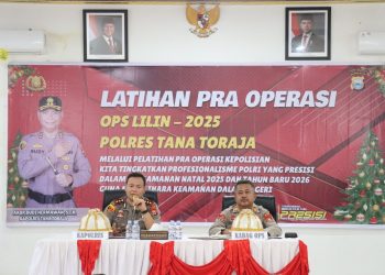 Jelang Natal dan Tahun Baru, Kapolres Tana Toraja Pimpin Lat Pra Ops Lilin 2025