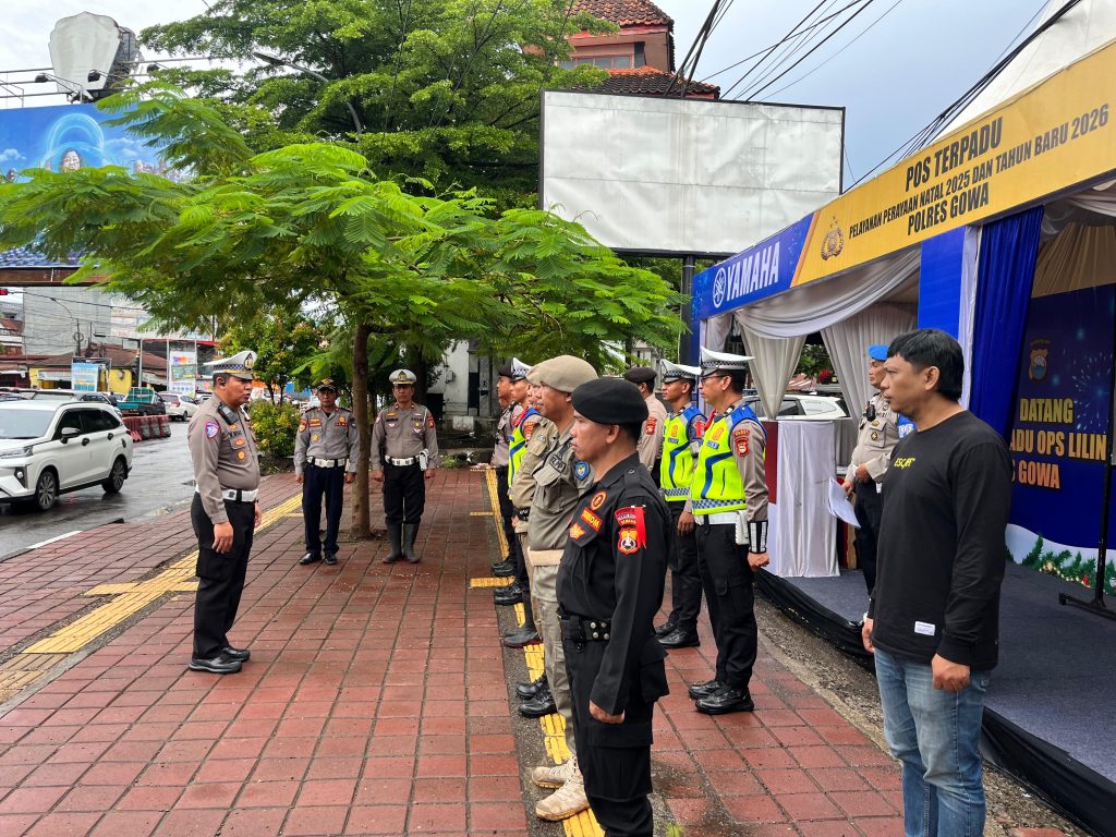Polres Gowa dan Instansi Terkait Gelar Apel Kesiapan Pos Terpadu, Siap Beri Pelayanan Nataru