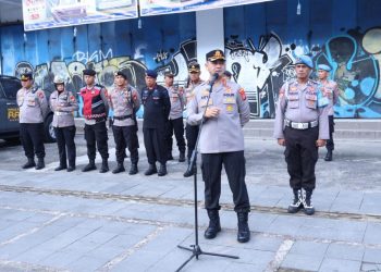 Kapolrestabes Makassar Pimpin Apel Kesiapan Pengamanan Aksi Unjuk Rasa