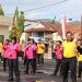 Jaga Kebugaran Tubuh, Kapolres Kepulauan Selayar dan Ketua Bhayangkari Olahraga Bersama