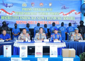 Kapolda Sulsel Rilis Hasil Ungkap Pelaku Destructive Fishing dan Kejahatan Terhadap Satwa Dilindungi