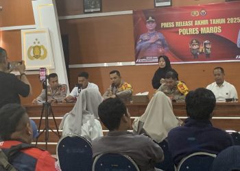 Kapolres Maros Pimpin Rilis Akhir Tahun, Ini Sejumlah Kasus Yang Mengalami Peningkatan dan Penurunan