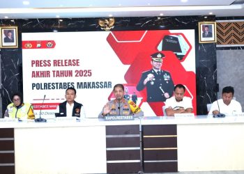 Kapolrestabes Makassar Pimpin Press Rilis, Ini Capaian Personel Sepanjang 2025