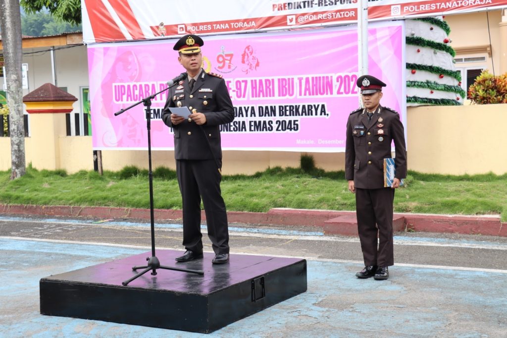 Pimpin Upacara Hari Ibu ke-79, Kapolres Tator Apresiasi Peran Perempuan