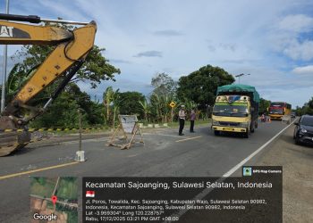 Sat Lantas Polres Wajo Cek Jalur Mudik Nataru di Poros Sengkang–Siwa