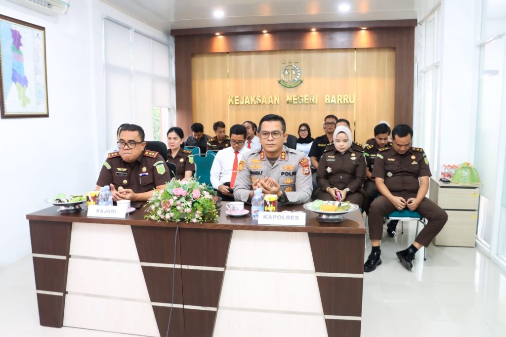 Kapolres Barru bersama Kajari Ikuti Zoom Meeting Penandatanganan Sinergitas Antar Penegak Hukum