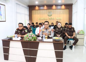 Kapolres Barru bersama Kajari Ikuti Zoom Meeting Penandatanganan Sinergitas Antar Penegak Hukum
