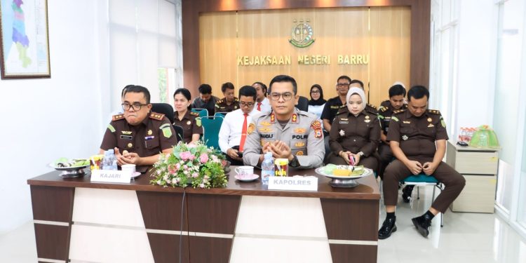 Kapolres Barru bersama Kajari Ikuti Zoom Meeting Penandatanganan Sinergitas Antar Penegak Hukum