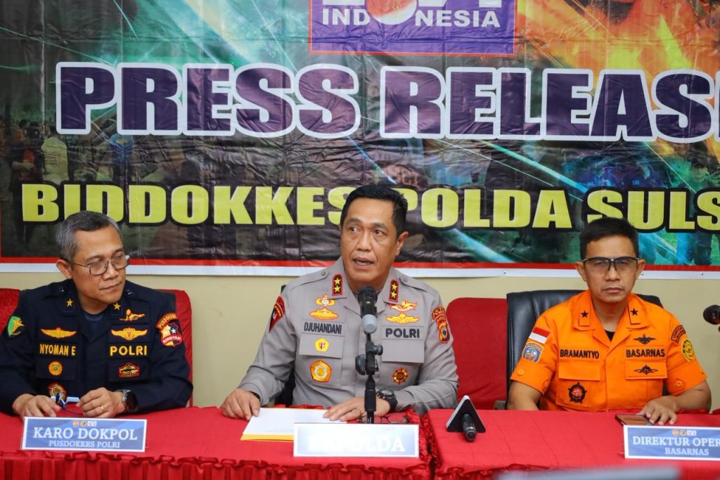 Kapolda Sulsel Rilis Hasil Identifikasi Biddokes Terhadap 1 Korban Kecelakaan Pesawat ATR 42-500