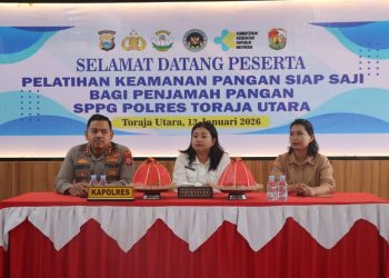 Kapolres Torut Bersama Dinkes Beri Pelatihan Keamanan Pangan Siap Saji Bagi Penjamah Pangan SPPG