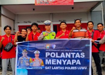 Dukung Ops Keselamatan Pallawa 2026, Satlantas Polres Luwu Gelar Dikmas Lantas Polantas Menyapa Mappatabe