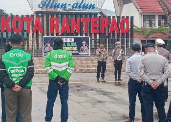 Perkuat Sinergi Jaga Kondusifitas, Polres Toraja Utara Gelar Apel Ojol Kamtibmas