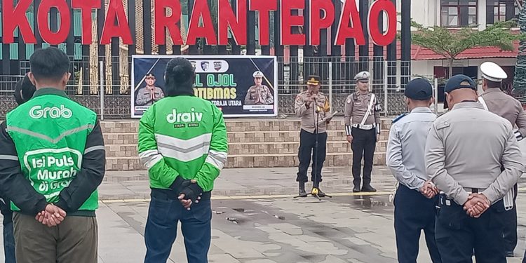 Perkuat Sinergi Jaga Kondusifitas, Polres Toraja Utara Gelar Apel Ojol Kamtibmas