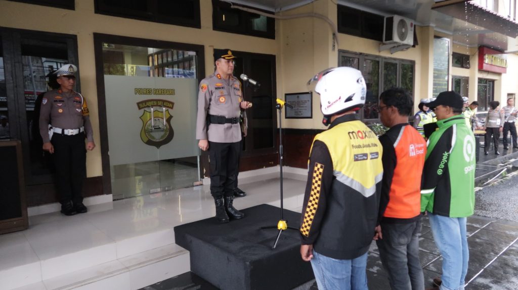 Apel Ojol Kamtibmas, Kapolres Parepare : Ujung Tombak Tertib Berlalu Lintas