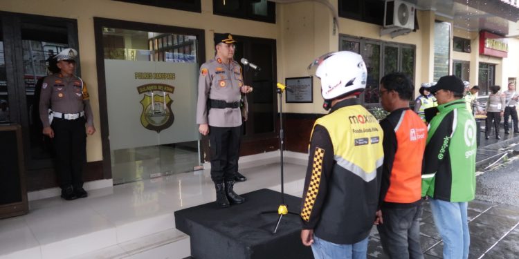 Apel Ojol Kamtibmas, Kapolres Parepare : Ujung Tombak Tertib Berlalu Lintas