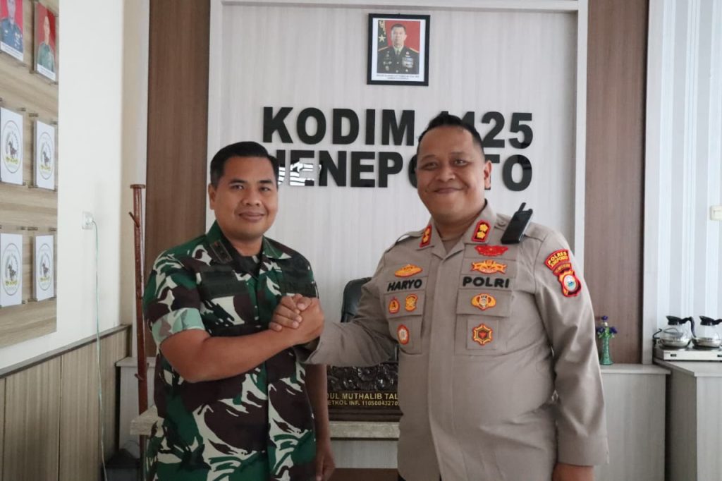 Perkuat Sinergitas, Kapolres Jeneponto Silaturahmi Dengan Dandim 1425