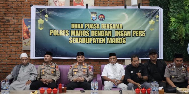 Pererat Hubungan Antara Polri dan Media, Polres Maros Gelar Buka Puasa Bersama